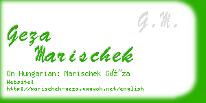 geza marischek business card